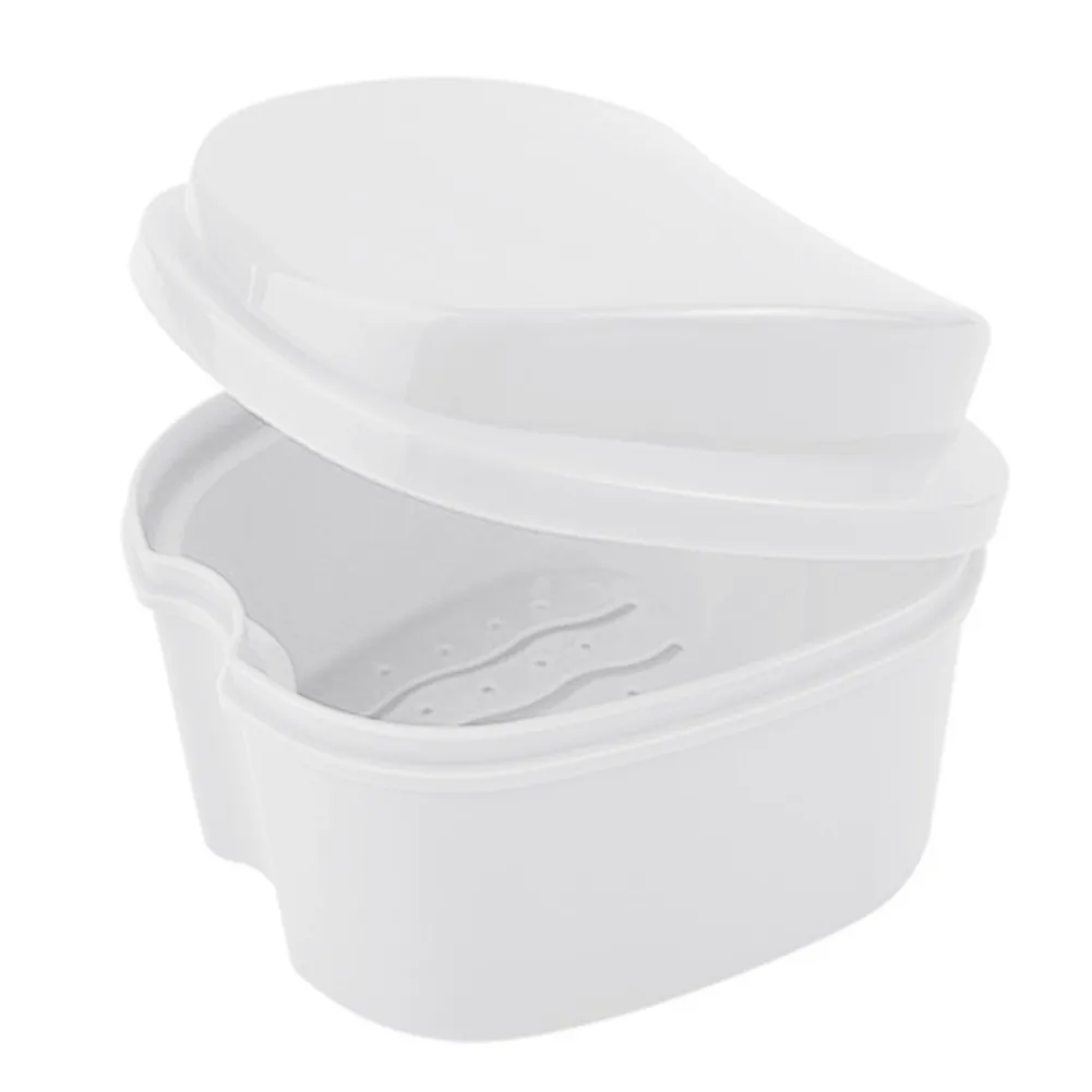

1x False Teeth Storage Box Containers With Hanging Net Container Cleaning Teeth Organizer Non-toxic Odorless Safe Hygienic Boxes
