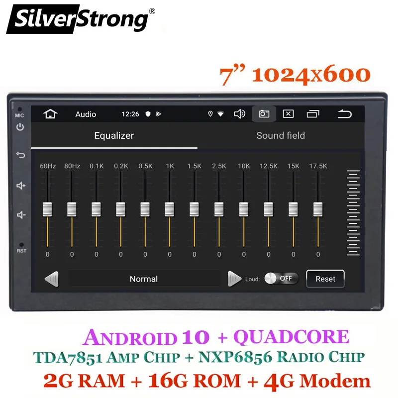 SilverStrong Android10.0 ips автомобильный 2DIN универсальный радио gps стерео DSP два din Авто радио с google play