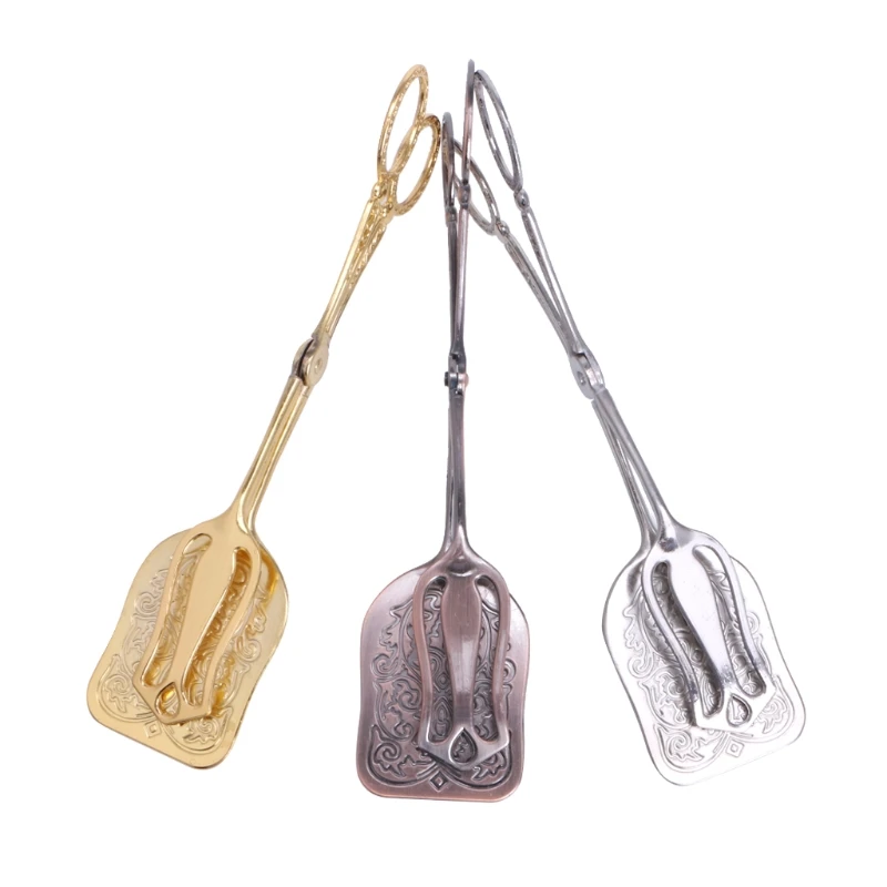 Vintage Retro Food BBQ Salad Toast Tongs Cake Pastry Tea Clip Clamp Kitchen Tool