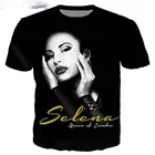 2021 популярная футболка в стиле хип-хоп певица Селена куиньилья мужскиемужские футболки с 3D принтом унисекс футболка в стиле Харадзюку Топы в уличном стиле