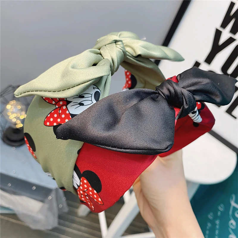 Повязка на голову женская с бантом и Микки Маусом| |