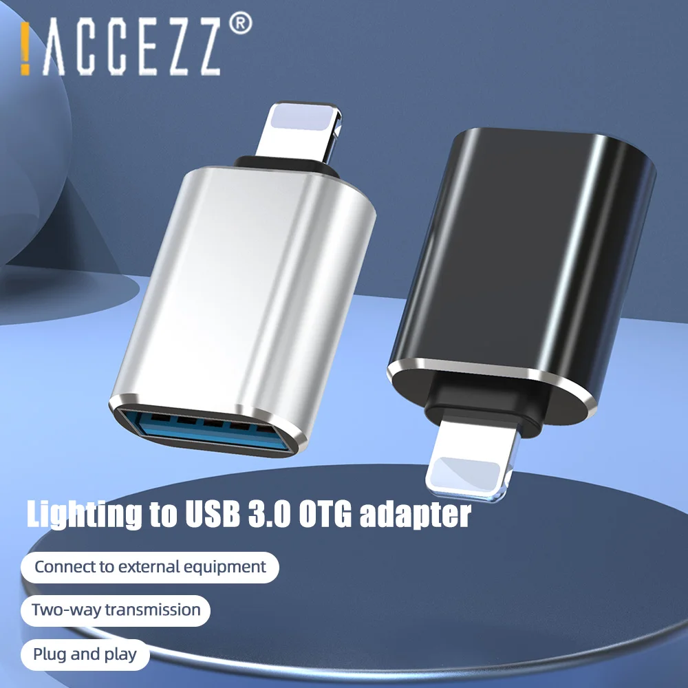 ! USB OTG адаптер ACCEZZ с подсветкой для iPhone 11 Pro XS Max XR X 8 7 6s Plus iPad U диск мышь