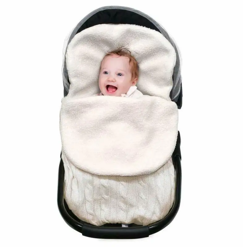 Newborn Infant Baby Blanket Knit Crochet Winter Warm Swaddle Wrap Sleeping Bag 2 Colors | Мать и ребенок