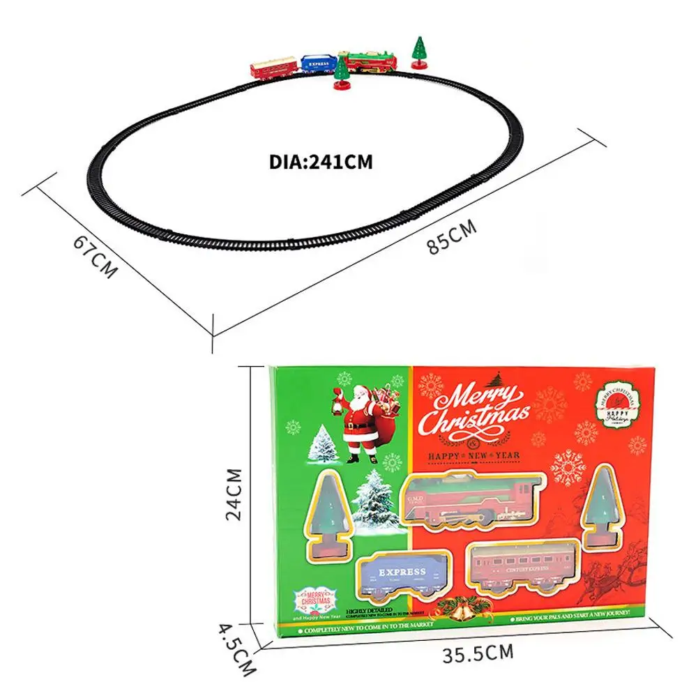 Рождественский Электрический поезд игрушки светильник итация света звуковой