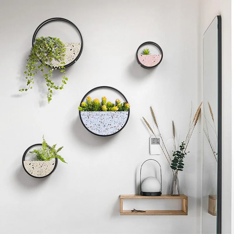 Креативная железная настенная ваза Terrazzo подвесной цветочный горшок для балкона