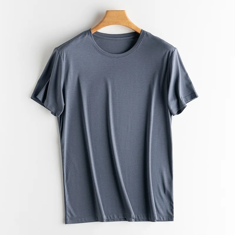 

Men's 2020 High-end Fabric Silk & Mercerized Cotton T-shirt Luxury Tee Short Sleeve Silk Feeling Summer Wear Vacation V / O-neck