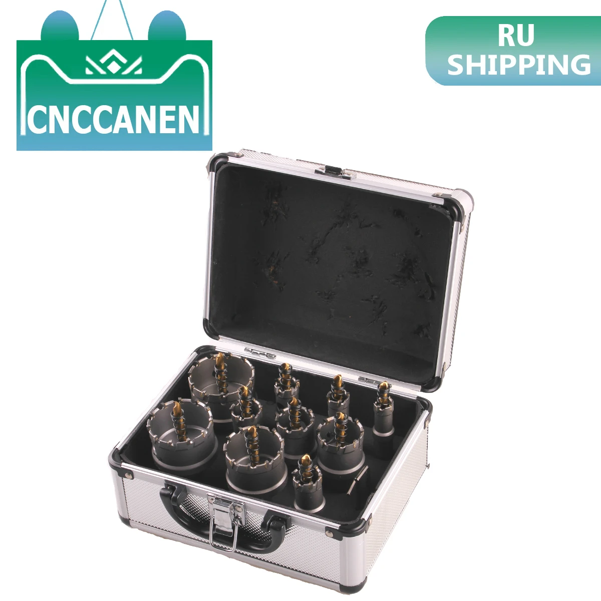 

10PCS/Set TCT Drill Bit 16mm-53mm Hole Saw Set Carbide Tipped Wood Metal Core Drill Bit Hole Saw Cutter CZ RU Stock