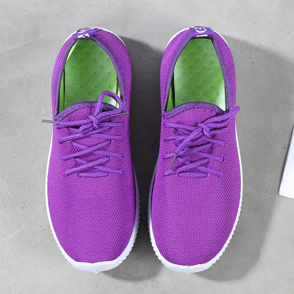 Women Sneakers Outdoor Solid Round Toe Breathable Loafers Soft Leisure Flat Running Shoes Sports Shoes Light Bottom Shoes#1007