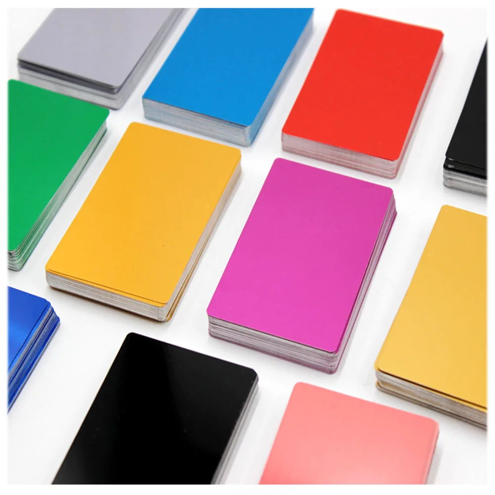 

50 Pcs Blank Metal Business Card 0.2mm Thickness Aluminum Alloy Blanks Card DIY Laser Printing