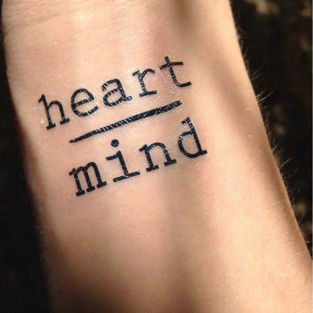 Водостойкие временные тату наклейки смелость сердце ум буквы дизайн переводная