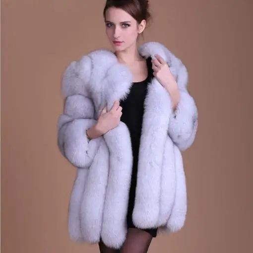 Леопардовые женские пальто 2019 осень зима из искусственного лисьего меха