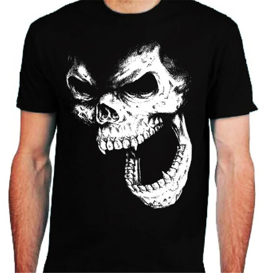Футболка с черепом Мужская S-2Xl Байкерская металлическая в стиле рок гот Панк жнец