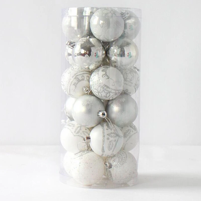 24 шт./компл. новогоднее Рождественское дерево шары украшение для окна дома