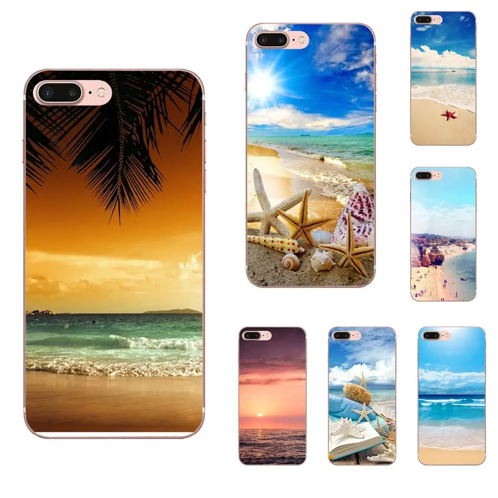 Закат море голубое небо песчаный пляж пейзаж для Huawei Честь 5C 5X 6A 6X 7 7A 7X 8 8A 8S 8X 9 10 30