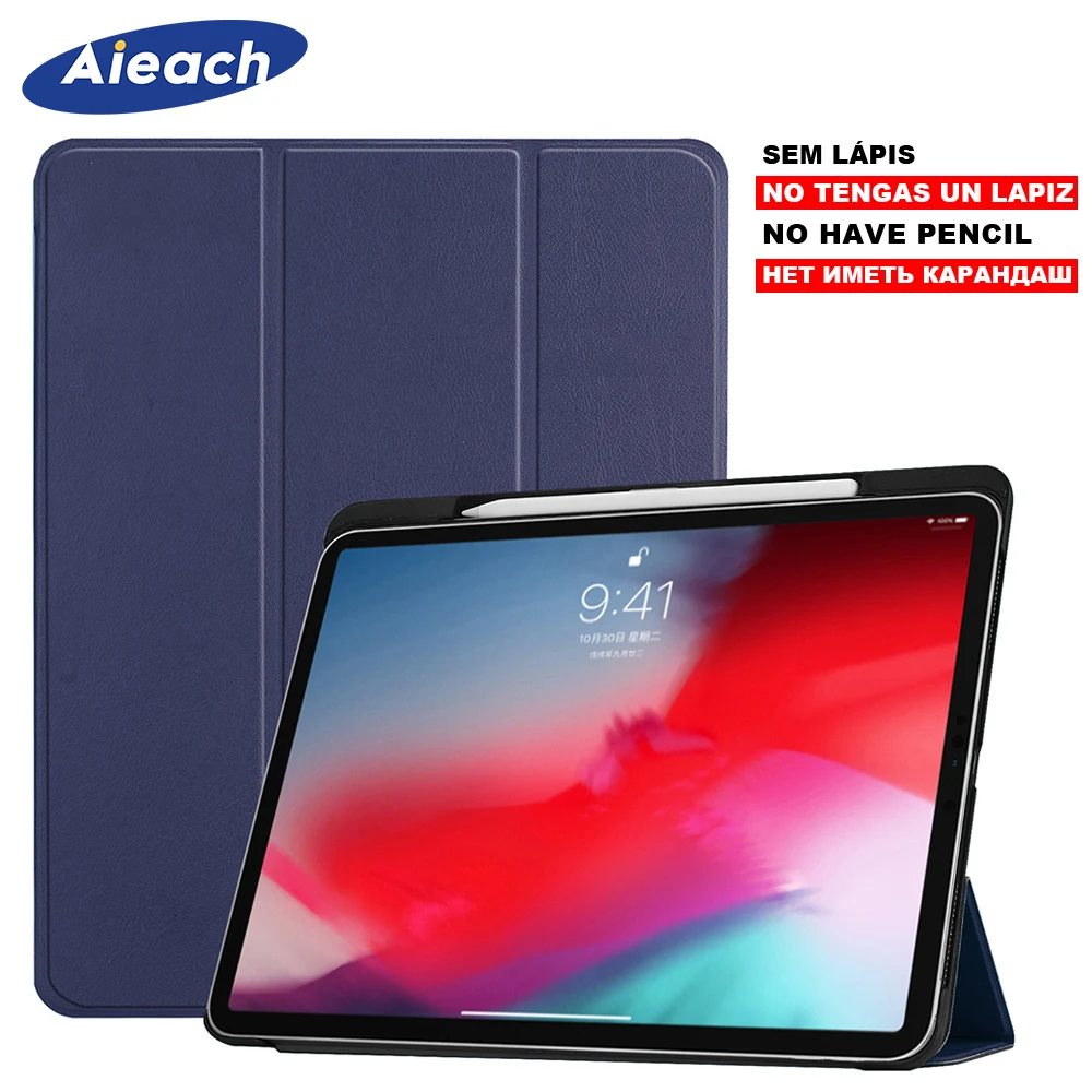 Funda для iPad Pro 11 чехол с карандашом Держатель смарт из искусственной кожи Trifold подставка+ Жесткая задняя крышка из ПК для нового iPad Pro 11 чехол