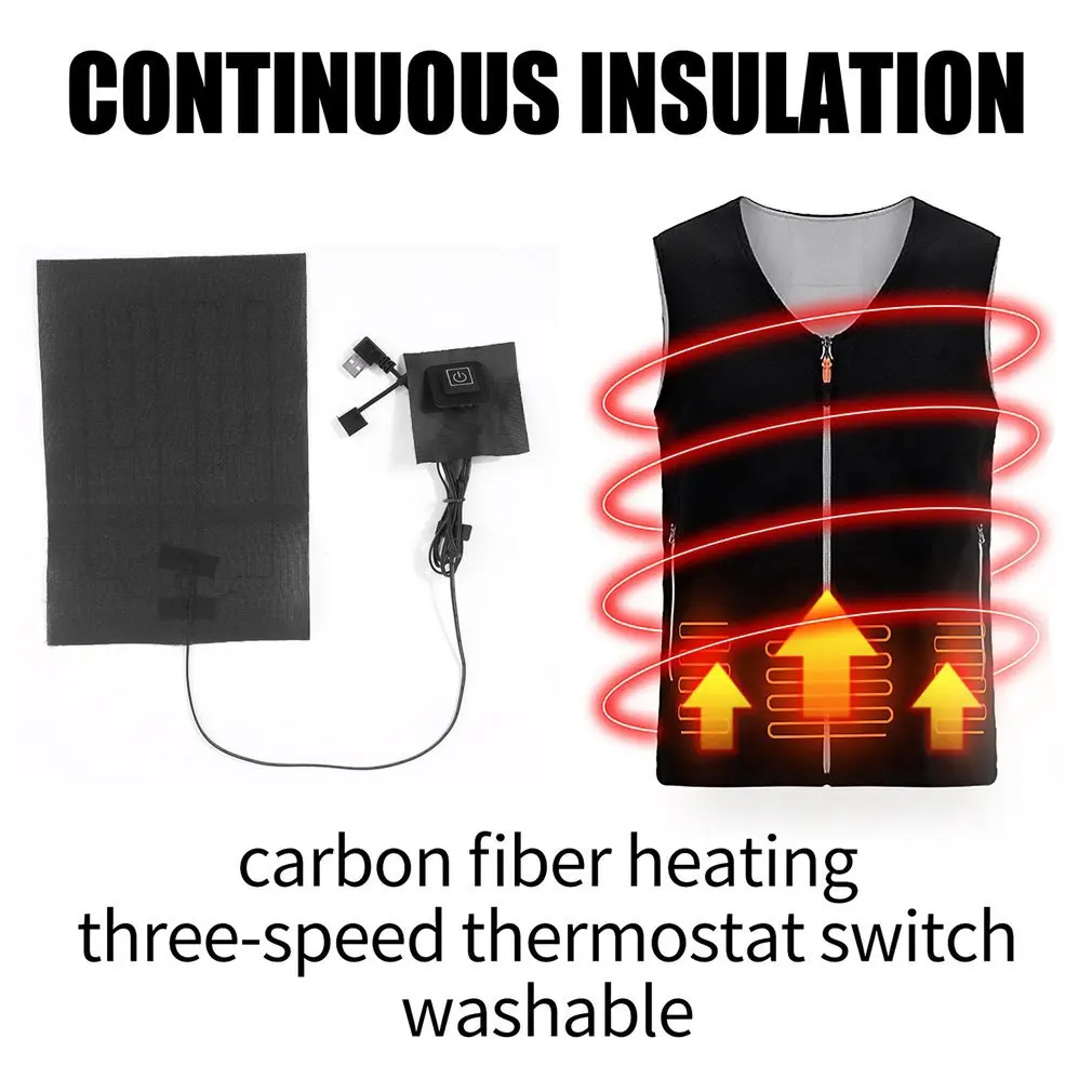 

Heating Piece Adjustable Temperature Usb Electric Heating Carbon Fiber Foldable Heated Pad Waterproof Clothes