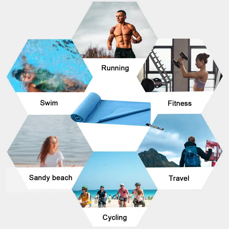 Быстросохнущее спортивное полотенце портативное пляжное абсорбирующее влагу
