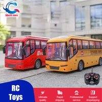 130 17mhz rc car travel bus electric big remote control truck with light simulation school city model toy for boy children gift