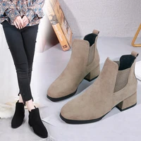 new winter snow boots women camel black ankle boots for women thick heel slip on women shoes boots bota feminina 35 41