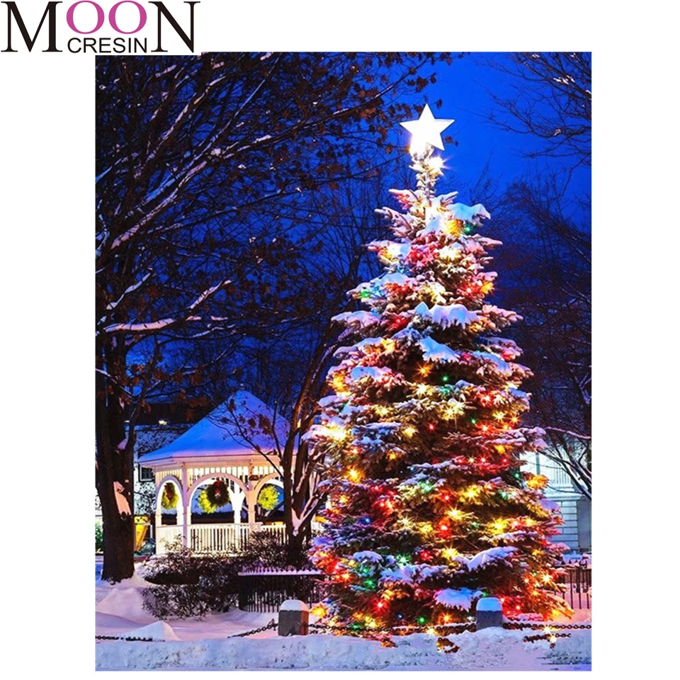 

2021 DIY Diamond Painting Christmas Trees Mosaic Full Square /Round Drill Embroidered Cross Stitch Home Decor Rhinestones Needle