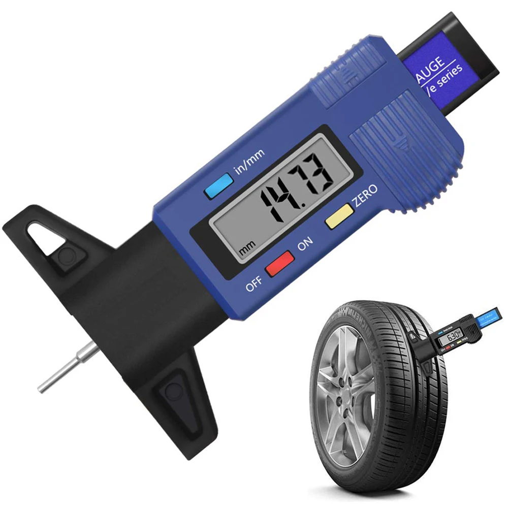 

Tire Tread Depth Gauge LCD Digital Car Tyre Meter Auto Tire Wear Detection Measuring Tool Caliper Thickness Gauges Monitoring