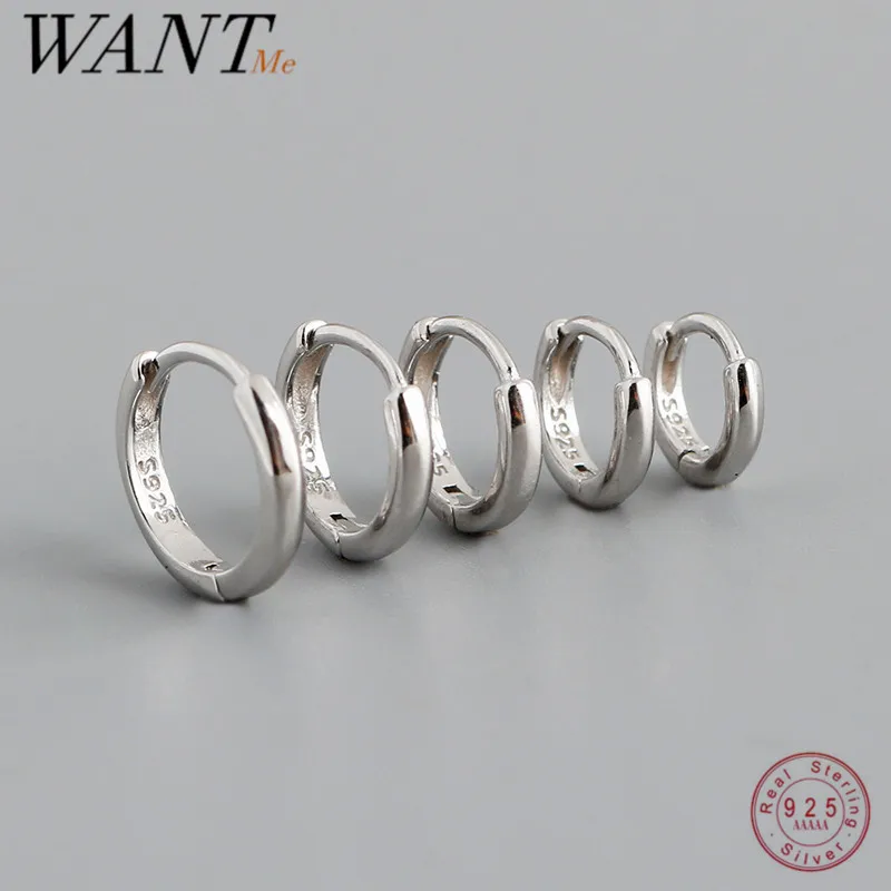 Женские серьги-кольца WANTME S925 в минималистичном стиле из стерлингового серебра