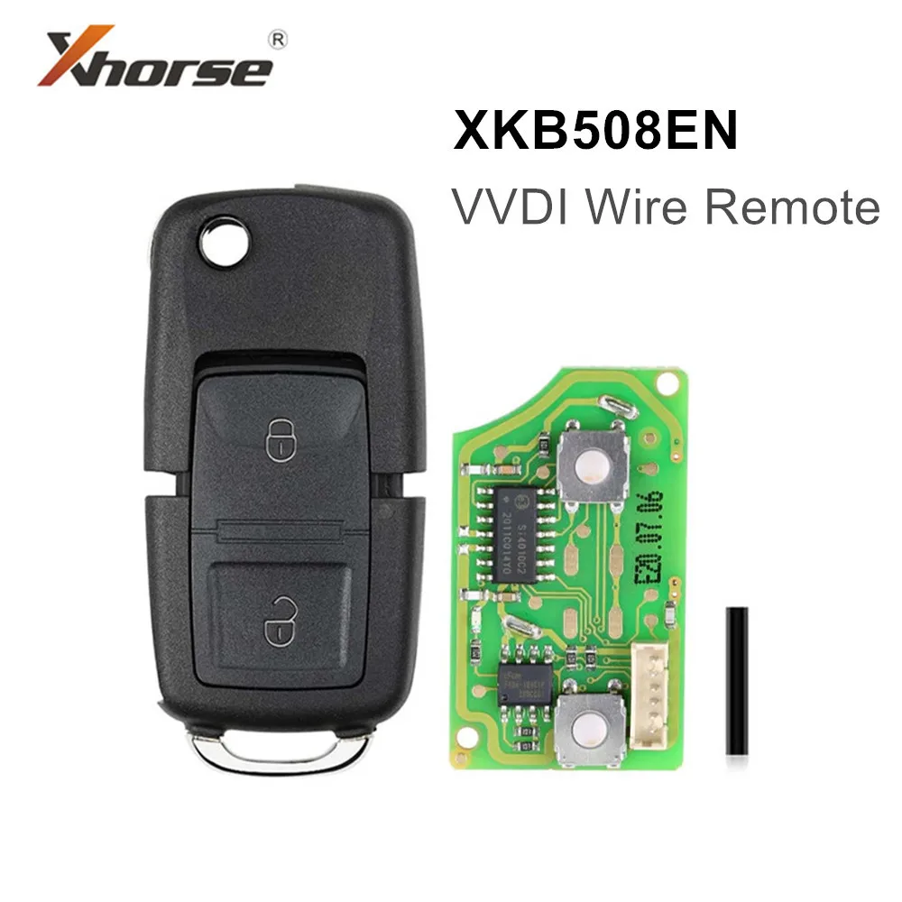 

5pcs/lot Xhorse Universal VVDI Wire Remote Control 2 Buttons XKB508EN Car Key No Transpponder Chip for VVDI Key Tool