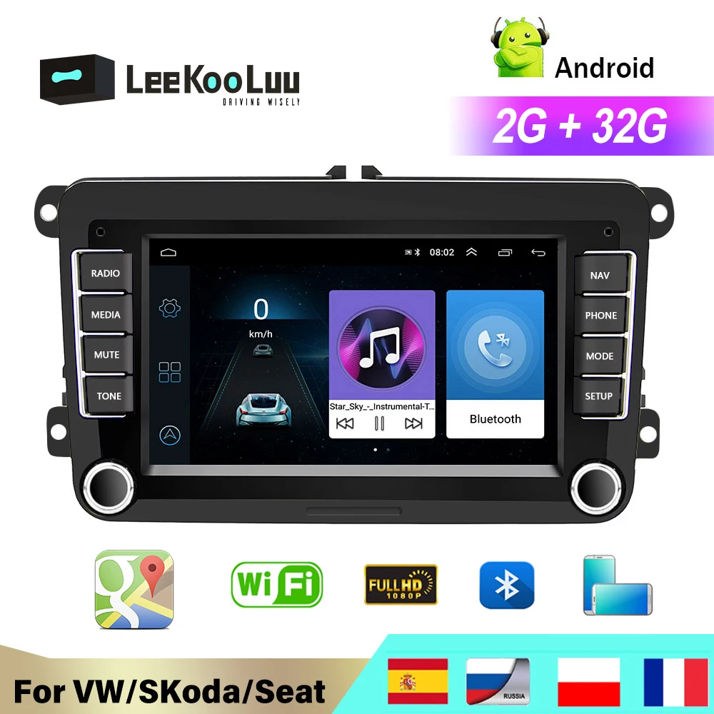 Автомагнитола LeeKooLuu 2DIN Android GPS стерео Авторадио мультимедийный плеер для VW touareg