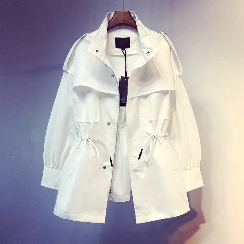 

2021 new Korean version of casual tooling windbreaker in the long section of loose jacket thin section women's tide