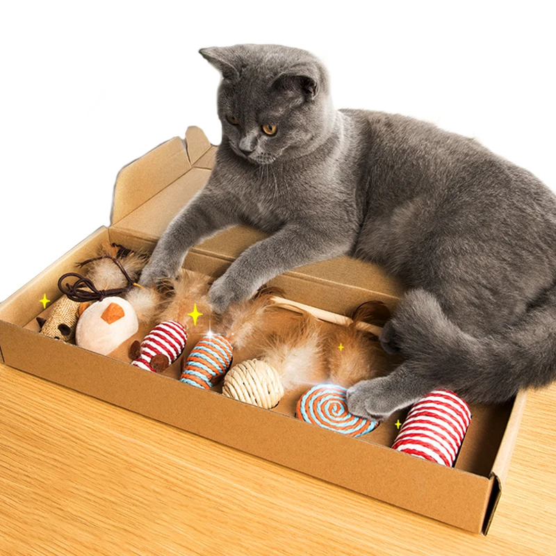 Набор игрушек для кошек из 7 предметов забавная кошачья мышь меч кот Любовная