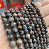 natural round smooth blue amphibole stone beads for jewelry making diy bracelet accessories 15strand wholesale price 6810mm