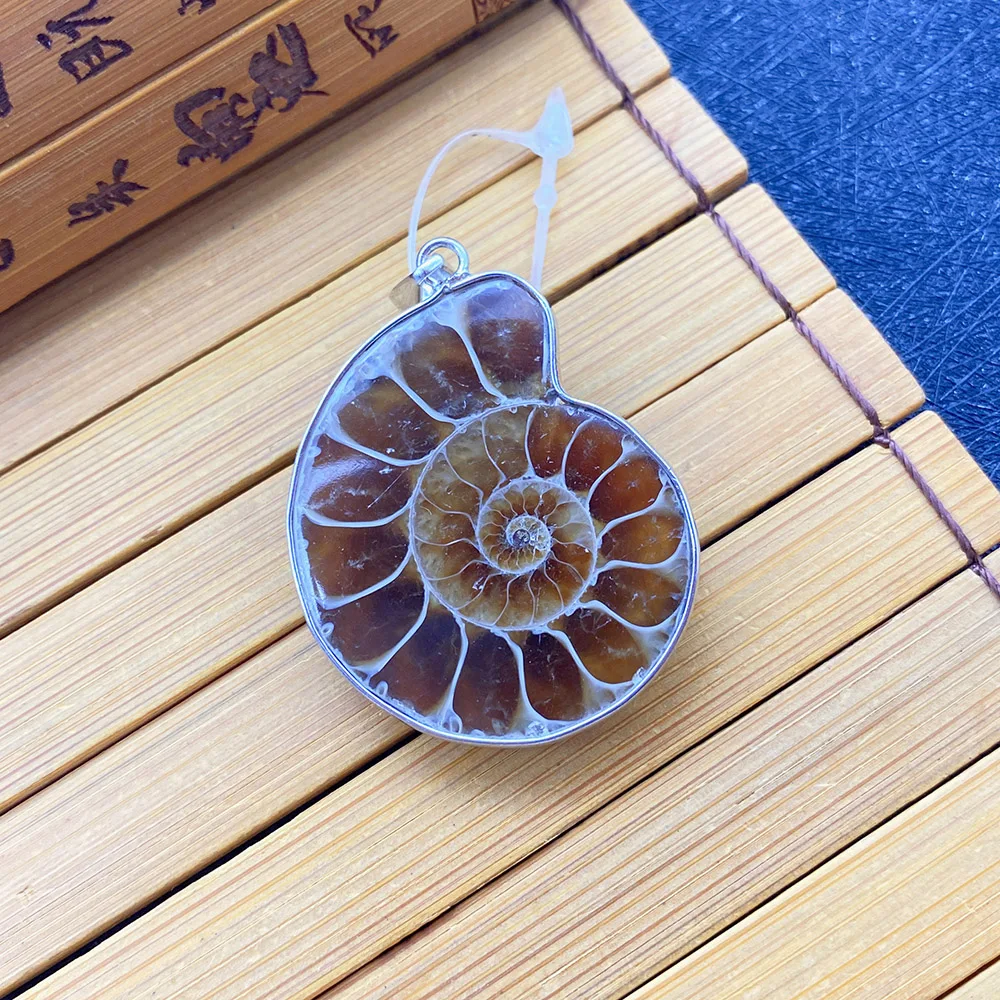 

Natural Shell Conch Pendant Brown Snail Shaped Metal Bound Necklace Pendant DIY Jewelry Making Supplies Charms for Bracelets