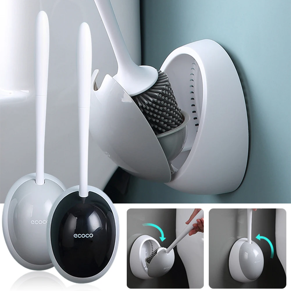 

Silicone Brush Head Toilet Brush Quick Drain Cleaning Tools for Toilet Wall-Mounted Household WC Bathroom Accessories