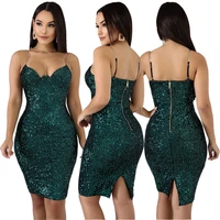 sequined strap dress off the shoulder solid bodycon wholesale items for business clothes clubwear evening party dress vestidos