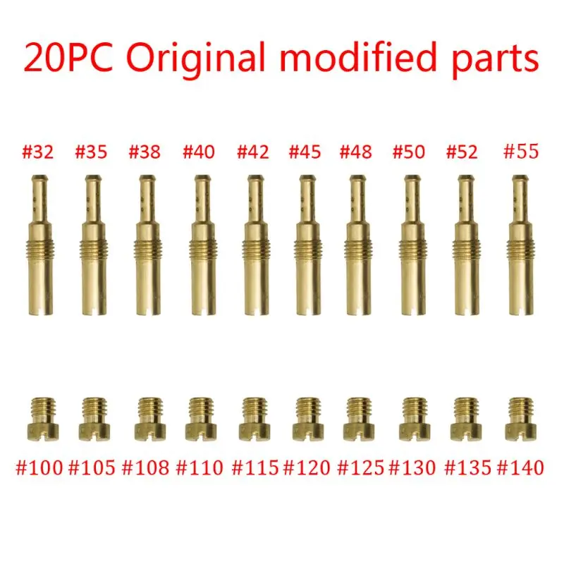 

20 Pcs Carburetor Main Jet Kit with Slow/Pilot Jet Set Replacement for GY6 CVK Dropshipping