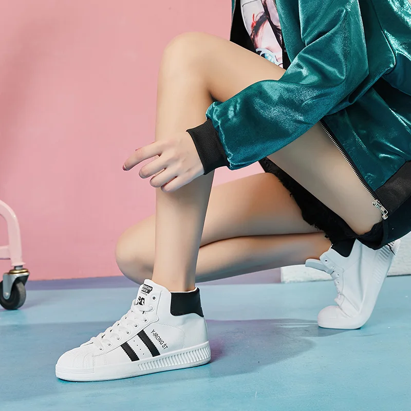 

Outdoor Women Sneakers Breathable High Top Women Casual Shoes Fashion Lace Up Hard-Wearing Vulcanized Shoes Zapatillas Mujer