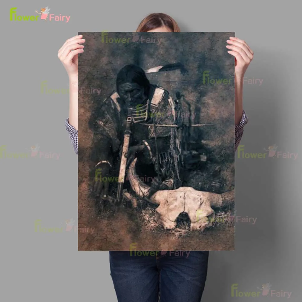 

Винтажный постер индейцев в скандинавском стиле