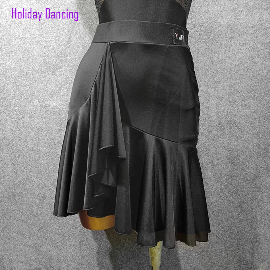 Lotus Design Women Latin Dance Skirt Black Dancing Practise Cloth Samba Tango Chacha Performamnce BY166 | Тематическая одежда и
