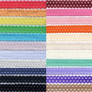 Оптовая продажа, 50 ярдов, 34 дюйма, 20 мм, кружевная отделка с кружевом, трикотажная резинка для волос