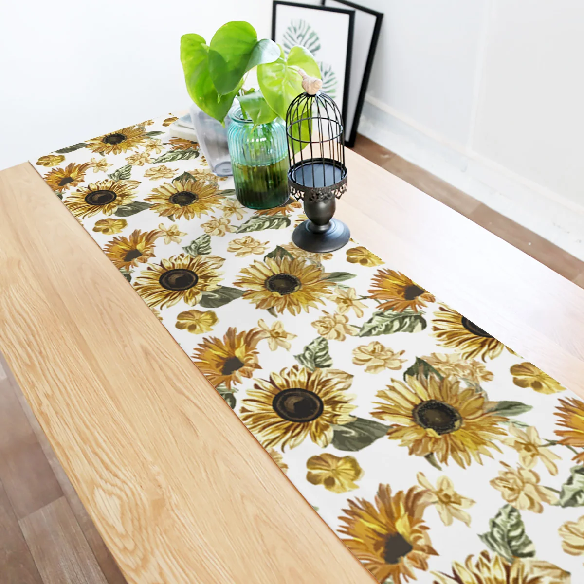 Тематика Дня матери акварельные Подсолнухи цветочный дизайн скатерти свадебные