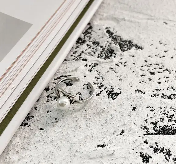 Женское серебряное корейское кольцо набор геометрических треугольных