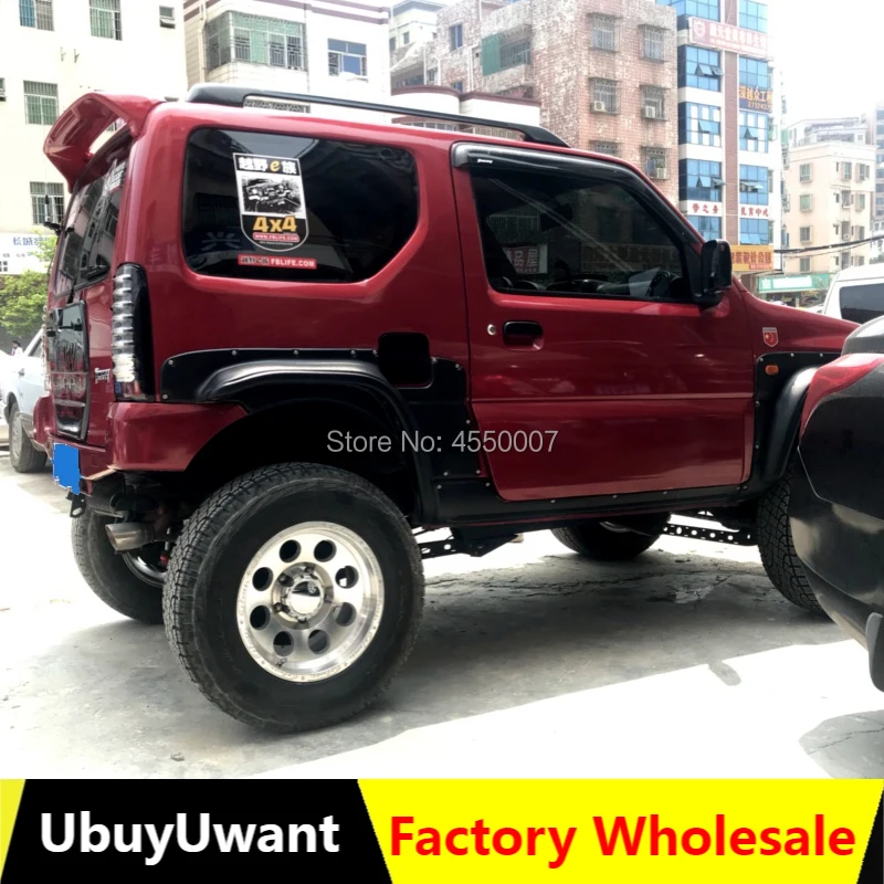 

UBUYUWANT ABS Material Car Spoiler For Suzuki JIMNY 2012 2013 Primer Color Tail Wing Decoration Rear Spoiler with light