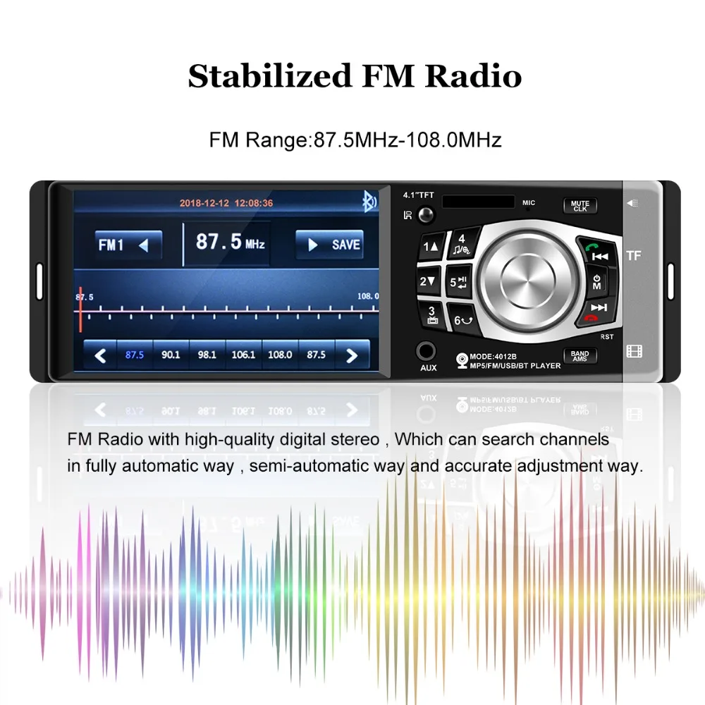 Автомагнитола 1 DIN 12 В автомобильная аудиосистема стерео Мультимедийный Плеер