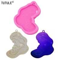 mirror mother and child baby embrace moldpregnant baby keychain epoxy pendant polymer clay for baking candies silicone mold