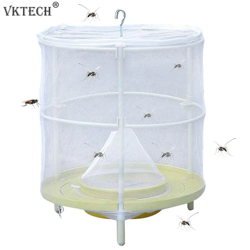 

Reusable Flytrap Net Hanging Fly Catcher Bug Pest Control Killer Flies Cage Home Yard Fly-catching Device Garden Supplies