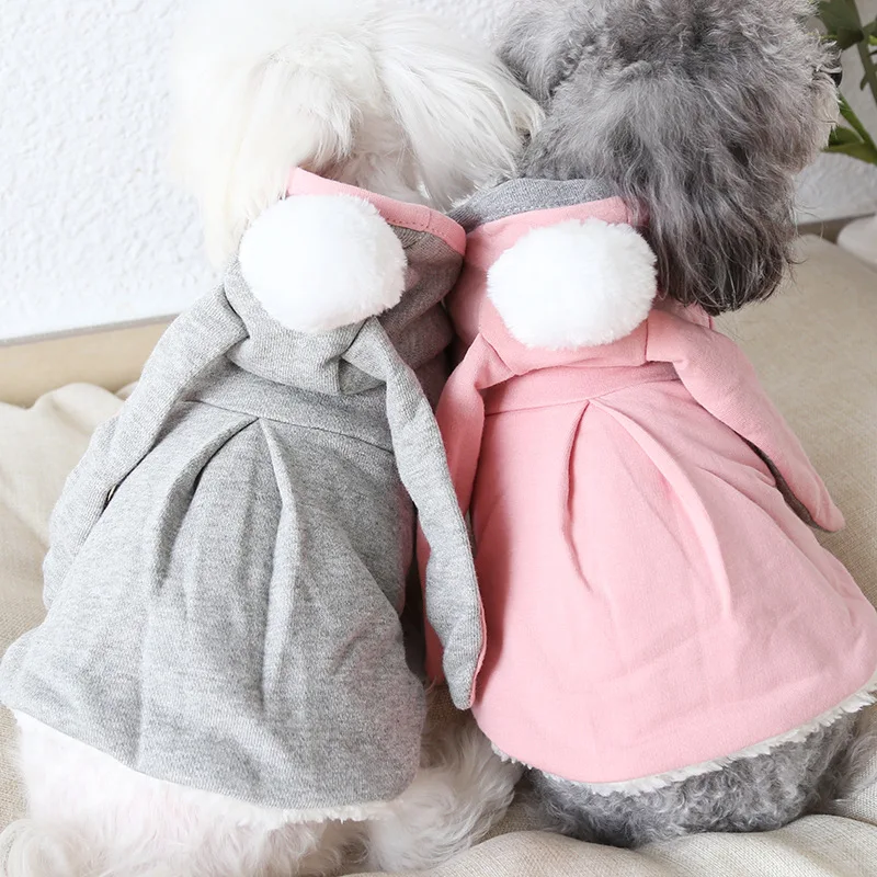 Kawaii зимняя одежда для собак четыре фута одежда для домашних животных Chiwawa jorkie Bomei платья в полоску