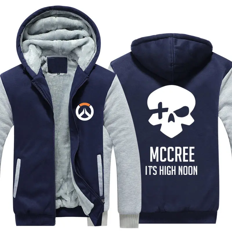 Blue and Gray 6 Dva OW Overwatch Mercy Mei зимняя куртка на молнии из плотного флиса уличная Толстовка Спортивная толстовка с капюшоном костюм для косплея - Цвет: Blue and Gray 6