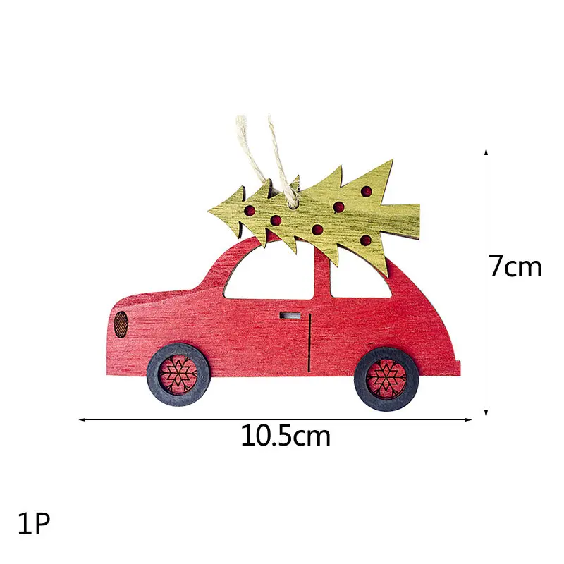Multi Style Christmas Wooden Pendant Creative Wood Craft Ornaments DIY Chriatmas Tree Hanging Decoration Xmas Gift Supplies - Цвет: 1P-414-S02