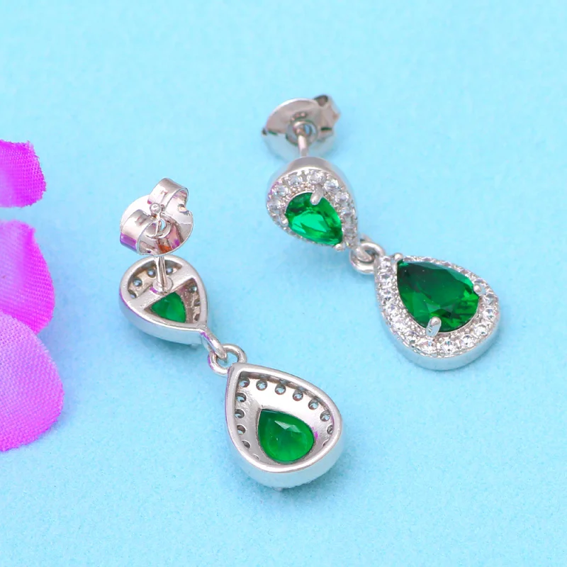 Серьги-гвоздики JE1074 с серебряным наполнителем в форме капли воды | Украшения и