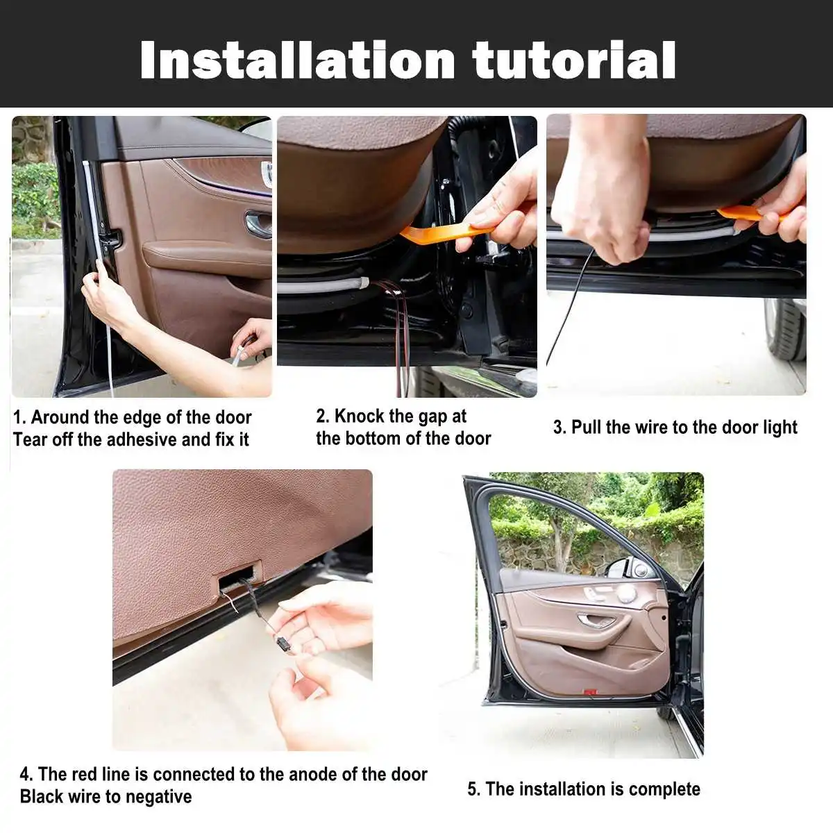 

4pcs 1.2m 12V Car 2 Colors Flow Type 120 LED Car Tailgate Strip Waterproof Brake Driving Turn Signal Light Opening Warning Lamp